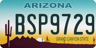 AZ license plate BSP9729