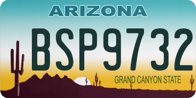 AZ license plate BSP9732