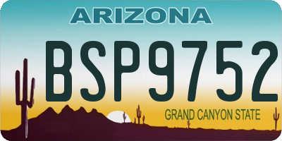 AZ license plate BSP9752