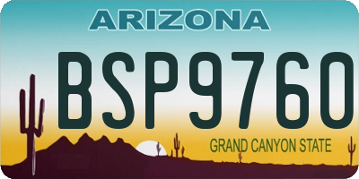 AZ license plate BSP9760