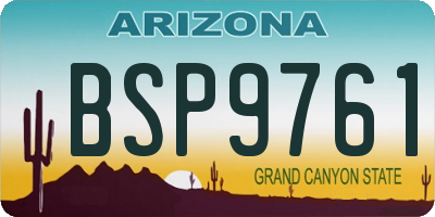 AZ license plate BSP9761