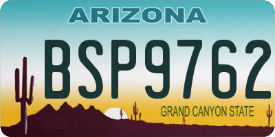 AZ license plate BSP9762