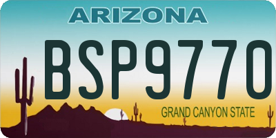 AZ license plate BSP9770