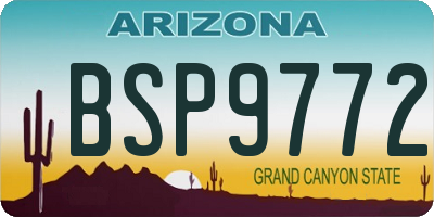 AZ license plate BSP9772