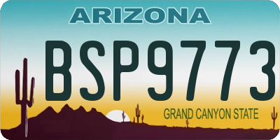 AZ license plate BSP9773