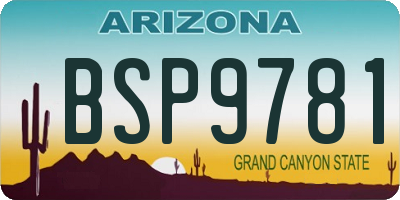 AZ license plate BSP9781