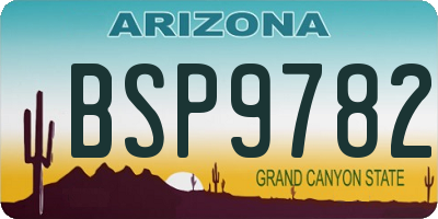 AZ license plate BSP9782