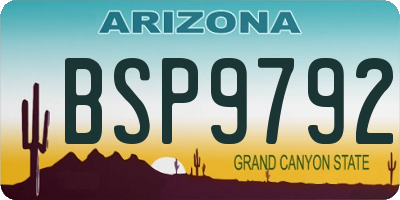 AZ license plate BSP9792