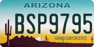 AZ license plate BSP9795