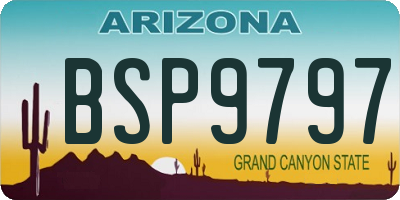 AZ license plate BSP9797