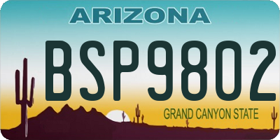 AZ license plate BSP9802