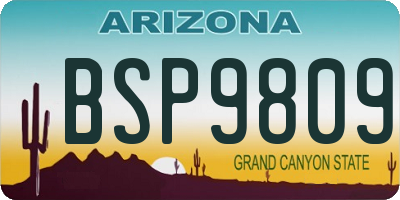 AZ license plate BSP9809