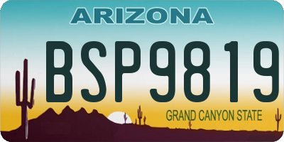 AZ license plate BSP9819