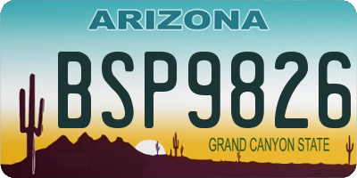 AZ license plate BSP9826