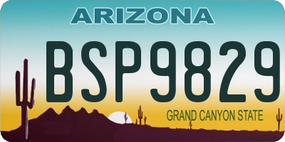 AZ license plate BSP9829