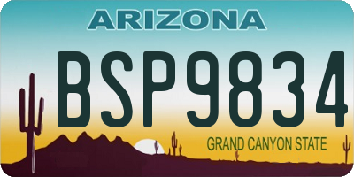 AZ license plate BSP9834