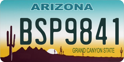 AZ license plate BSP9841