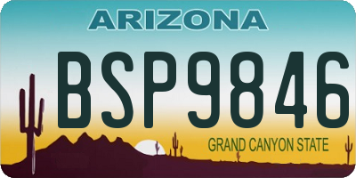 AZ license plate BSP9846