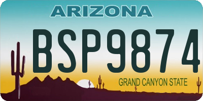 AZ license plate BSP9874