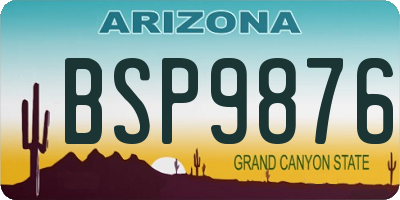 AZ license plate BSP9876