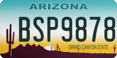 AZ license plate BSP9878