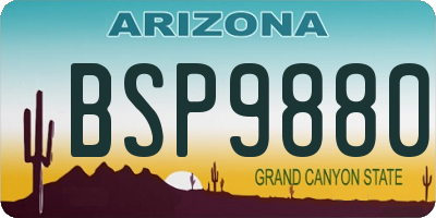AZ license plate BSP9880