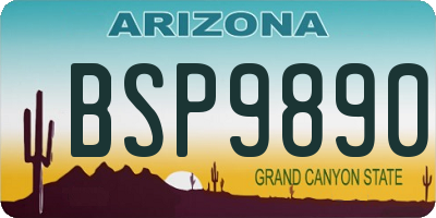 AZ license plate BSP9890