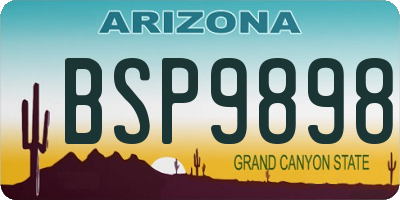 AZ license plate BSP9898