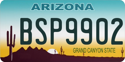 AZ license plate BSP9902