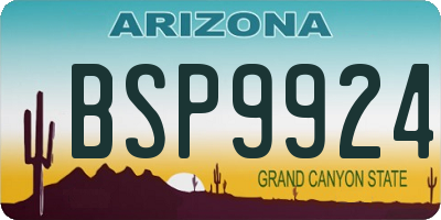 AZ license plate BSP9924