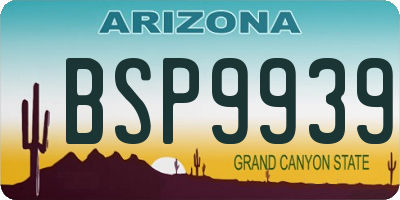 AZ license plate BSP9939