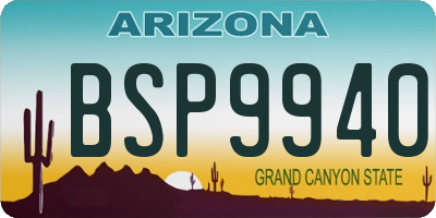 AZ license plate BSP9940