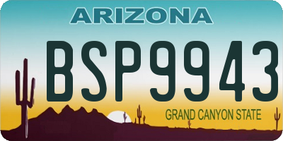 AZ license plate BSP9943