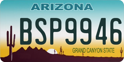 AZ license plate BSP9946