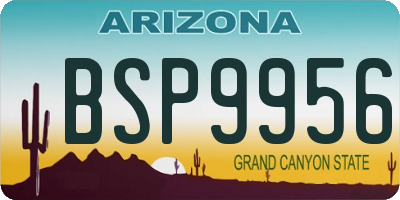 AZ license plate BSP9956