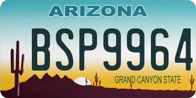 AZ license plate BSP9964