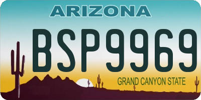 AZ license plate BSP9969