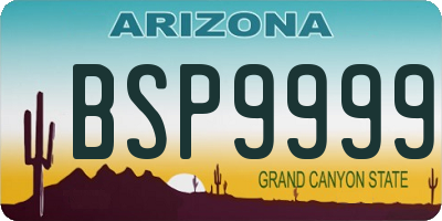 AZ license plate BSP9999