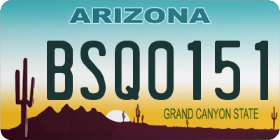 AZ license plate BSQ0151