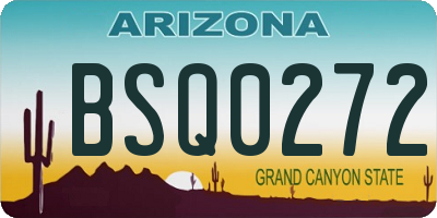 AZ license plate BSQ0272