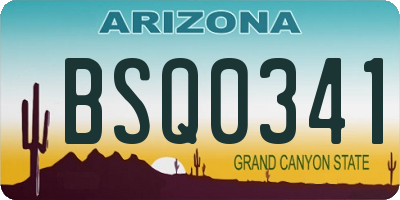 AZ license plate BSQ0341
