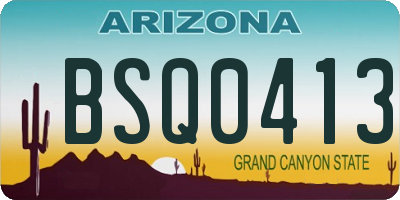 AZ license plate BSQ0413