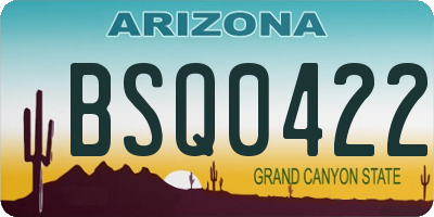 AZ license plate BSQ0422