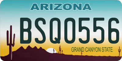 AZ license plate BSQ0556