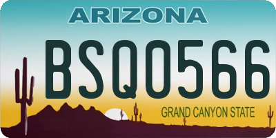 AZ license plate BSQ0566
