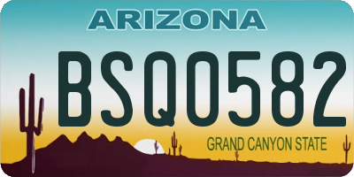 AZ license plate BSQ0582