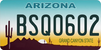 AZ license plate BSQ0602