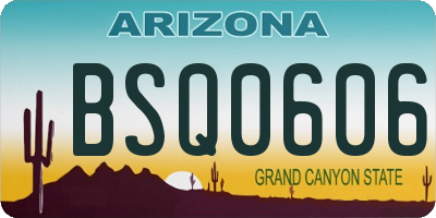 AZ license plate BSQ0606
