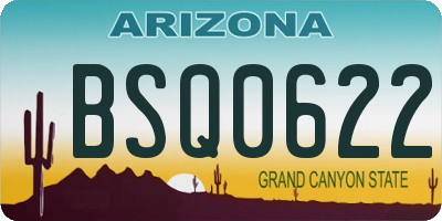 AZ license plate BSQ0622