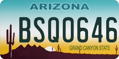 AZ license plate BSQ0646